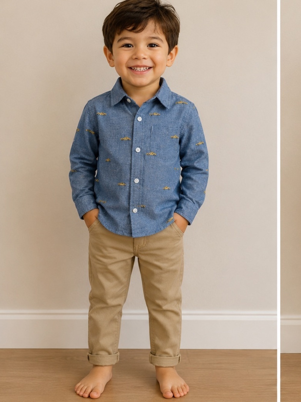 Janie and Jack Gray Button-Down Shirt